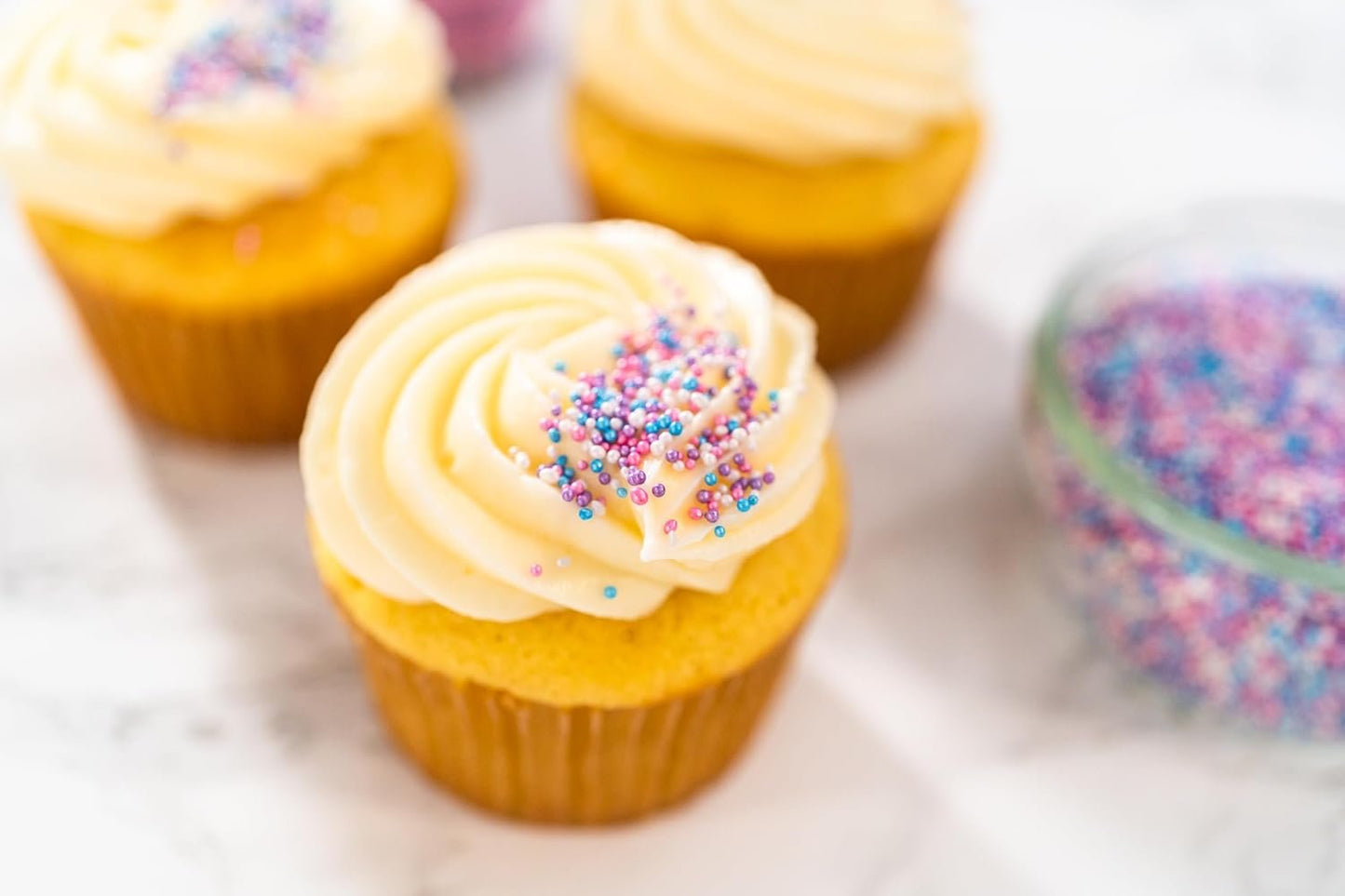 Bakerpan Edible Pastel Colors Nonpareils Sprinkles & Jimmies Sprinkles for Cupcakes, Pastel Sprinkles Edible for Cake Decorating