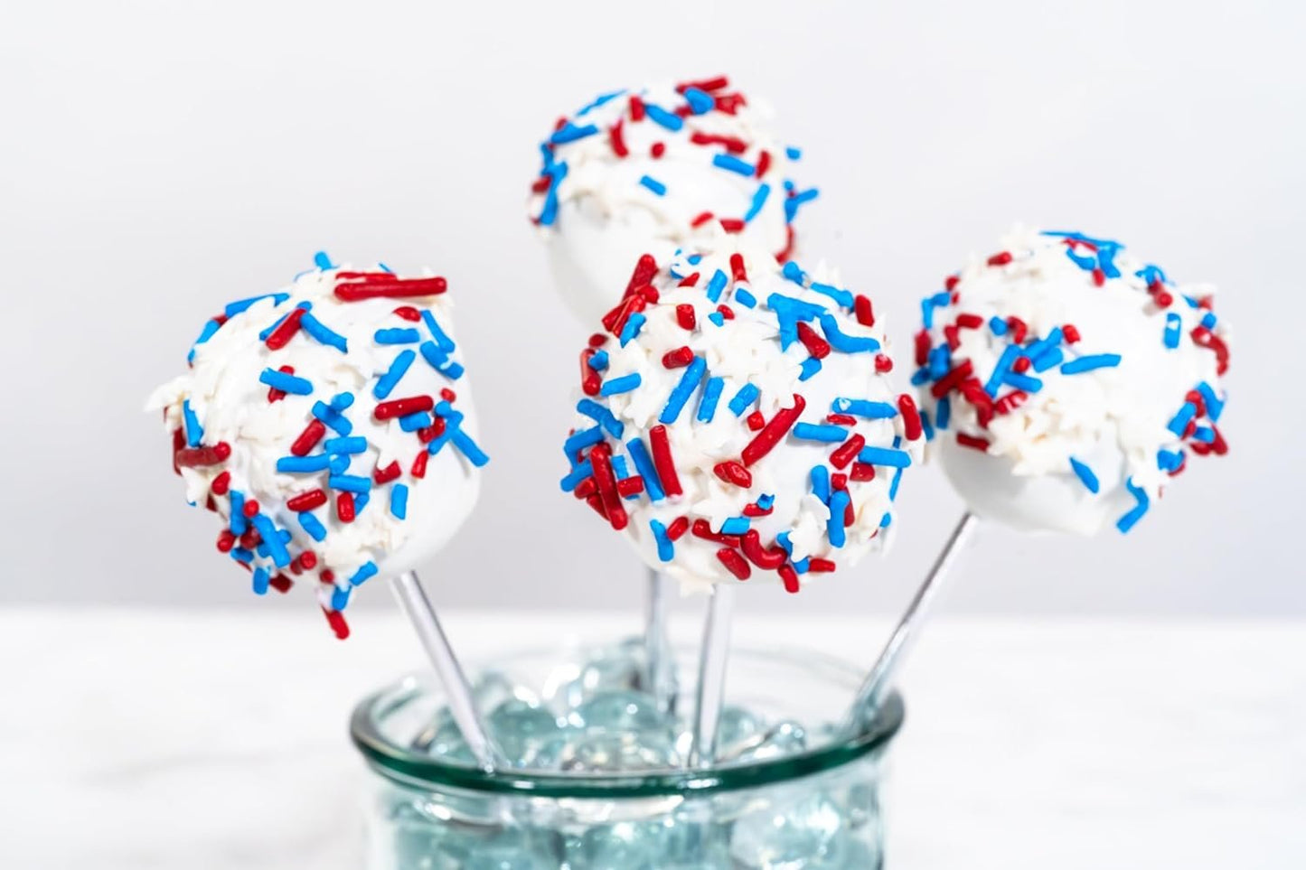 Bakerpan Sprinkles for Cake Decorating - Star Sprinkles 4 Ounces - Red, White & Blue Edible Confetti Sprinkles for Cupcakes, Ice Cream, Cookies, Cakes