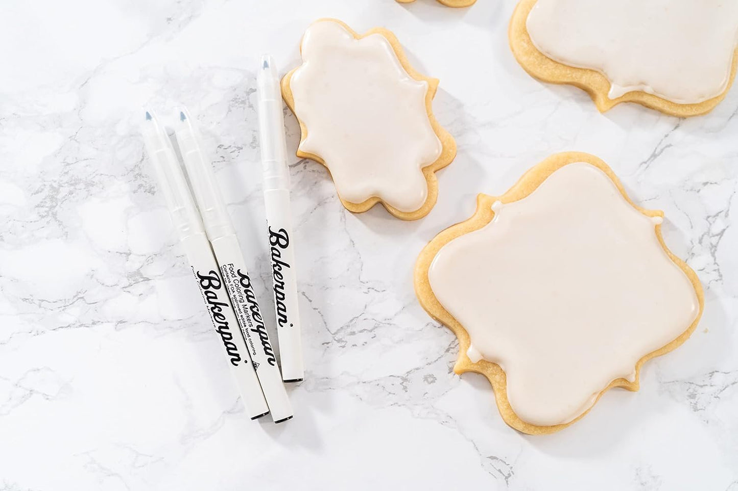 Bakerpan Food Coloring Markers, Fine Tip Edible Markers for Cookie Decorating