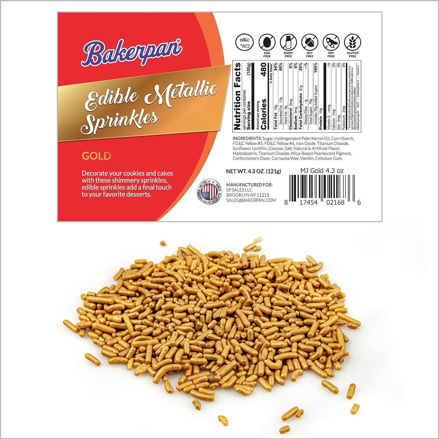 Bakerpan Sprinkles & Nonpareils for Cupcakes, Cakes, Ice Cream