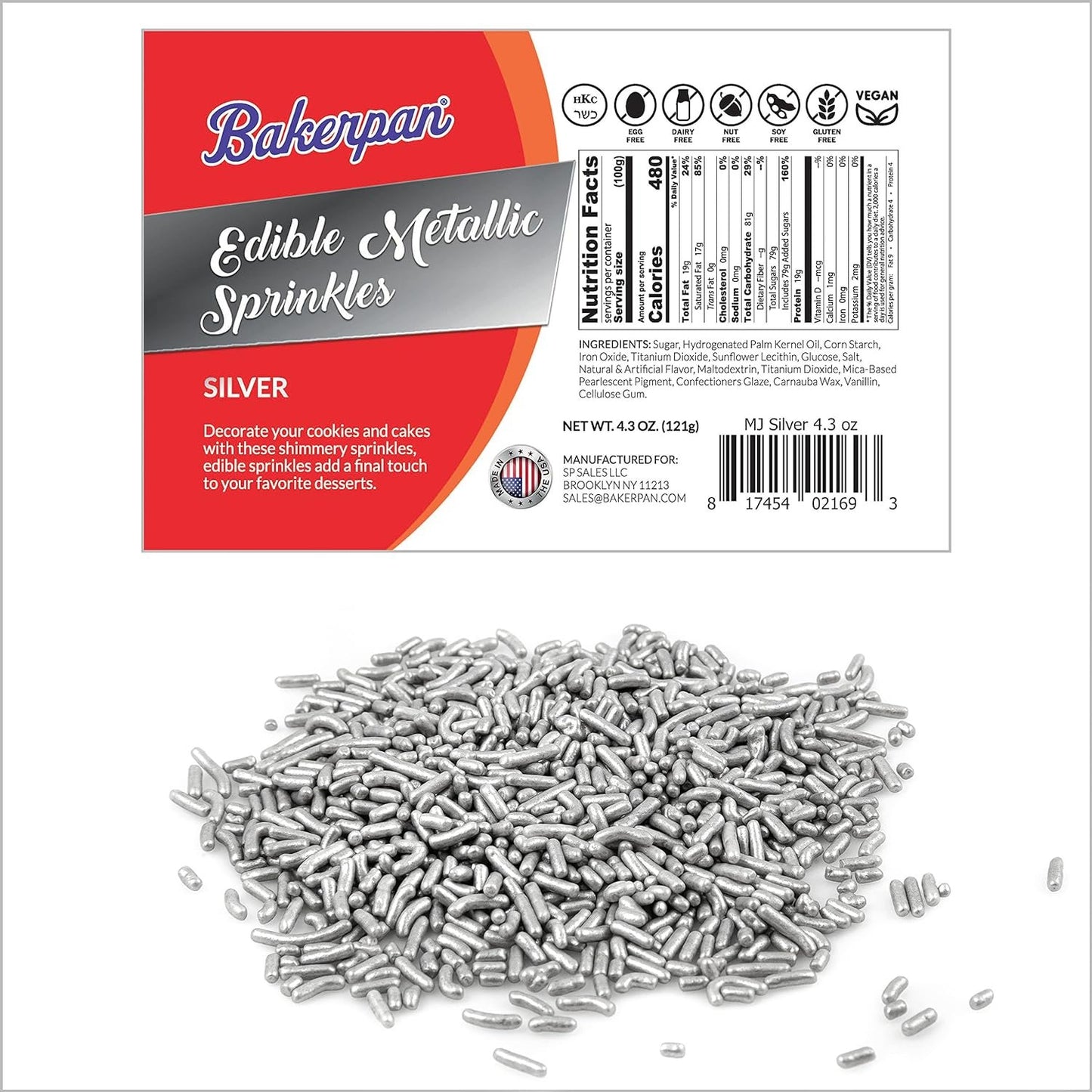 Bakerpan Sprinkles & Nonpareils for Cupcakes, Cakes, Ice Cream