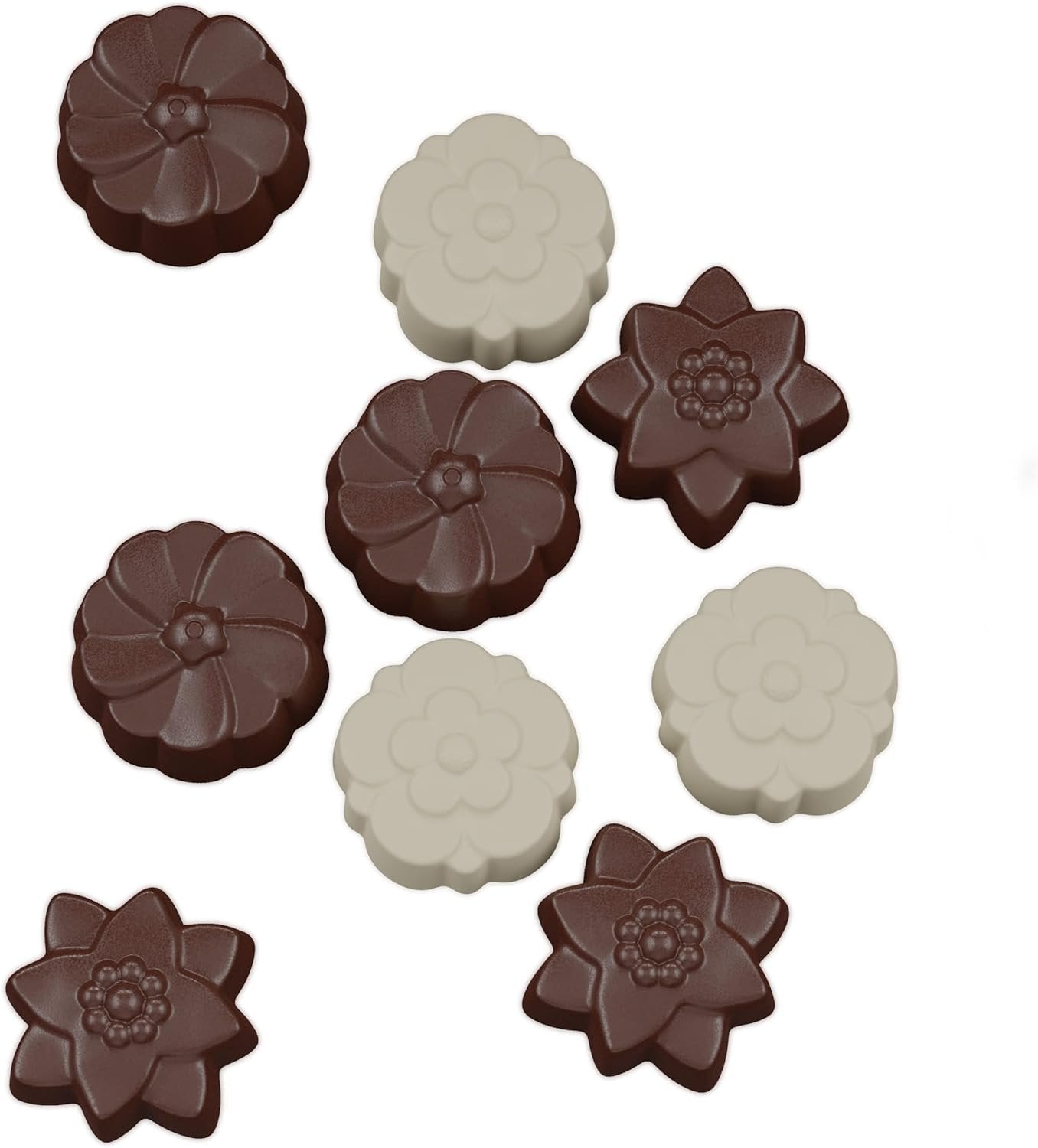 Bakerpan Silicone Chocolate Molds, Flower Silicone Mold for Ice Cubes, Candies