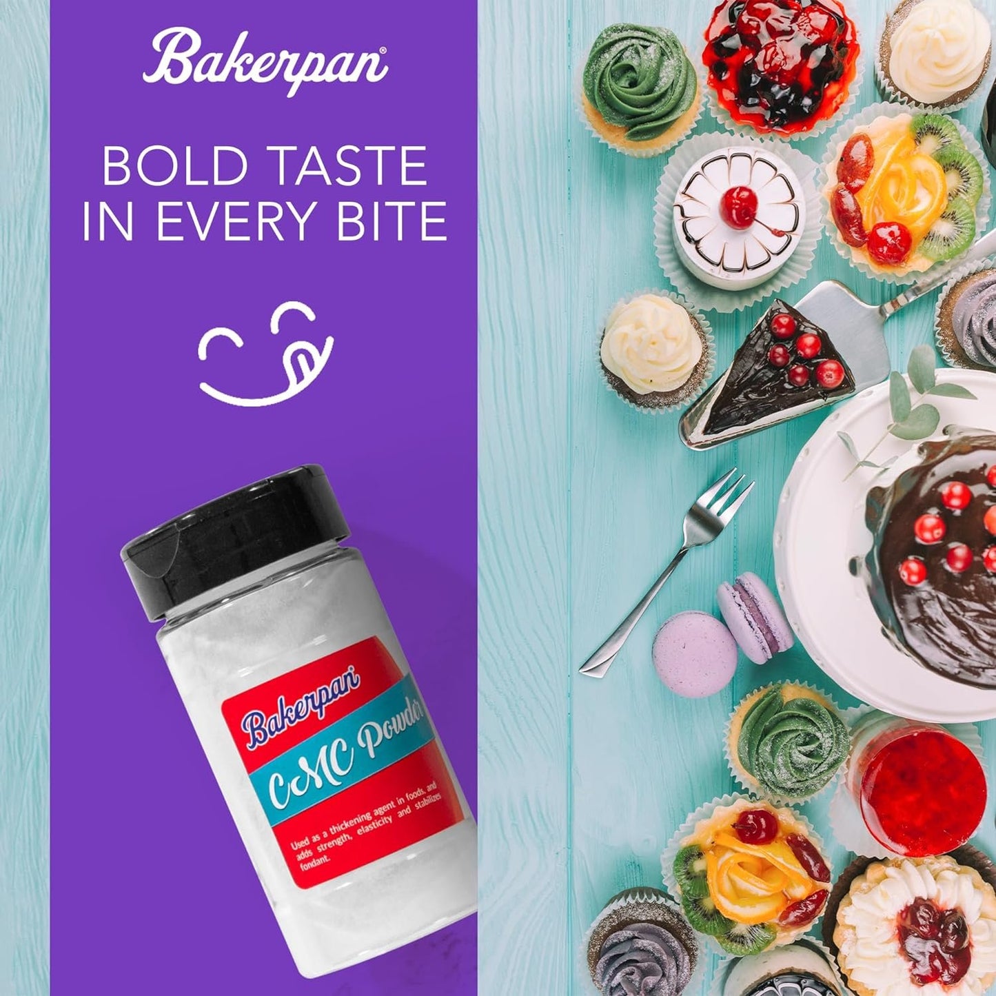 Bakerpan CMC Powder for Fondant - 4 Ounce - Carboxymethyl cellulose Powder