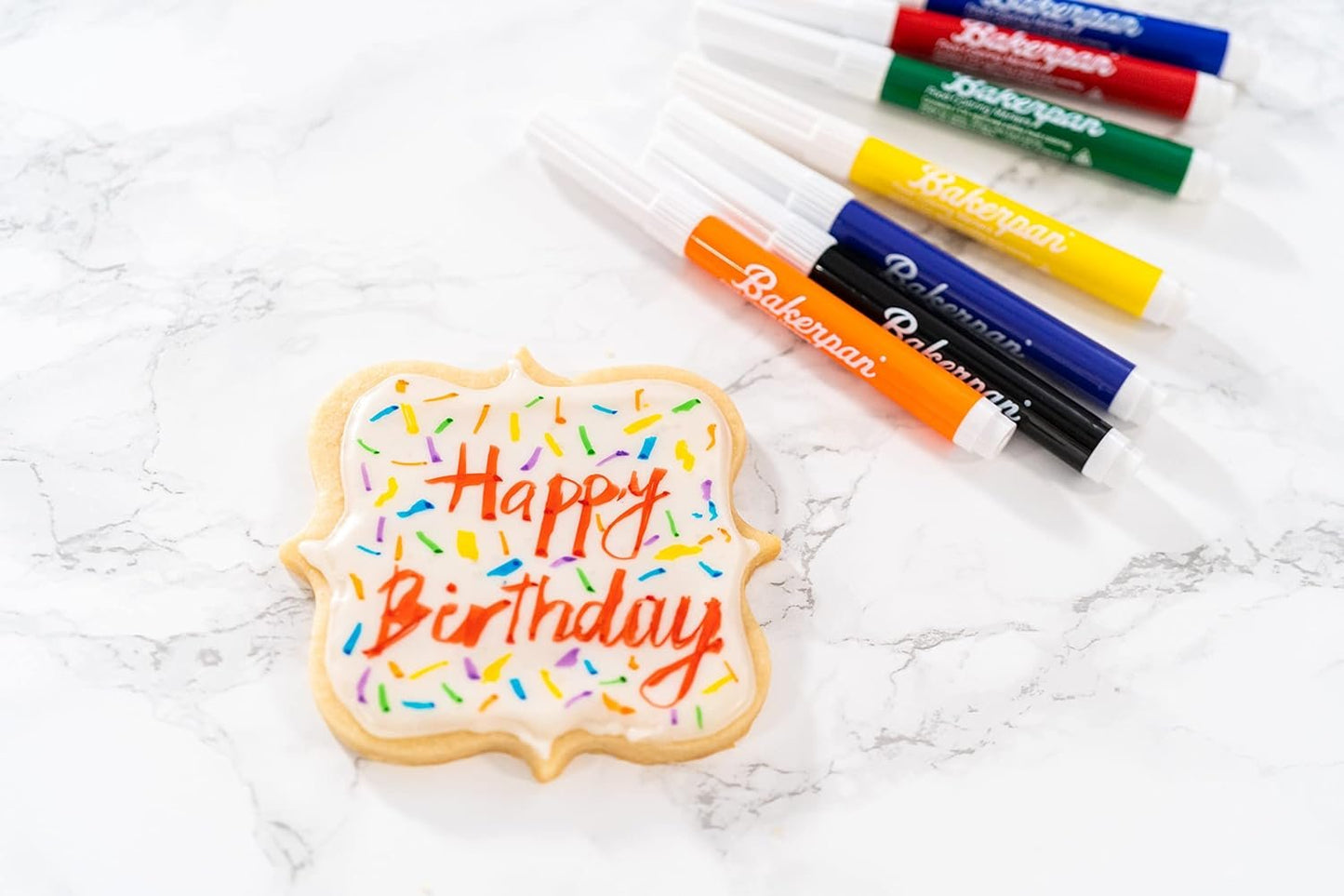 Bakerpan Food Coloring Markers, Standard Tip Edible Markers for Cookies