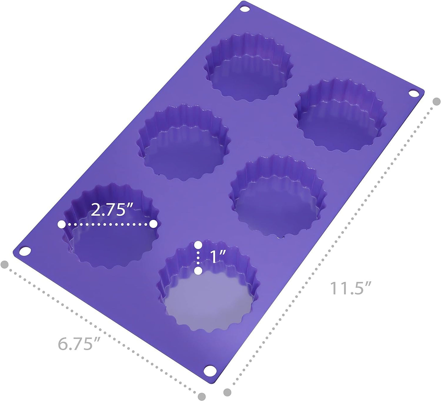 Bakerpan Silicone Mini Tart Pans for Baking, Mini Pies, Mini Cheesecakes, Quiche