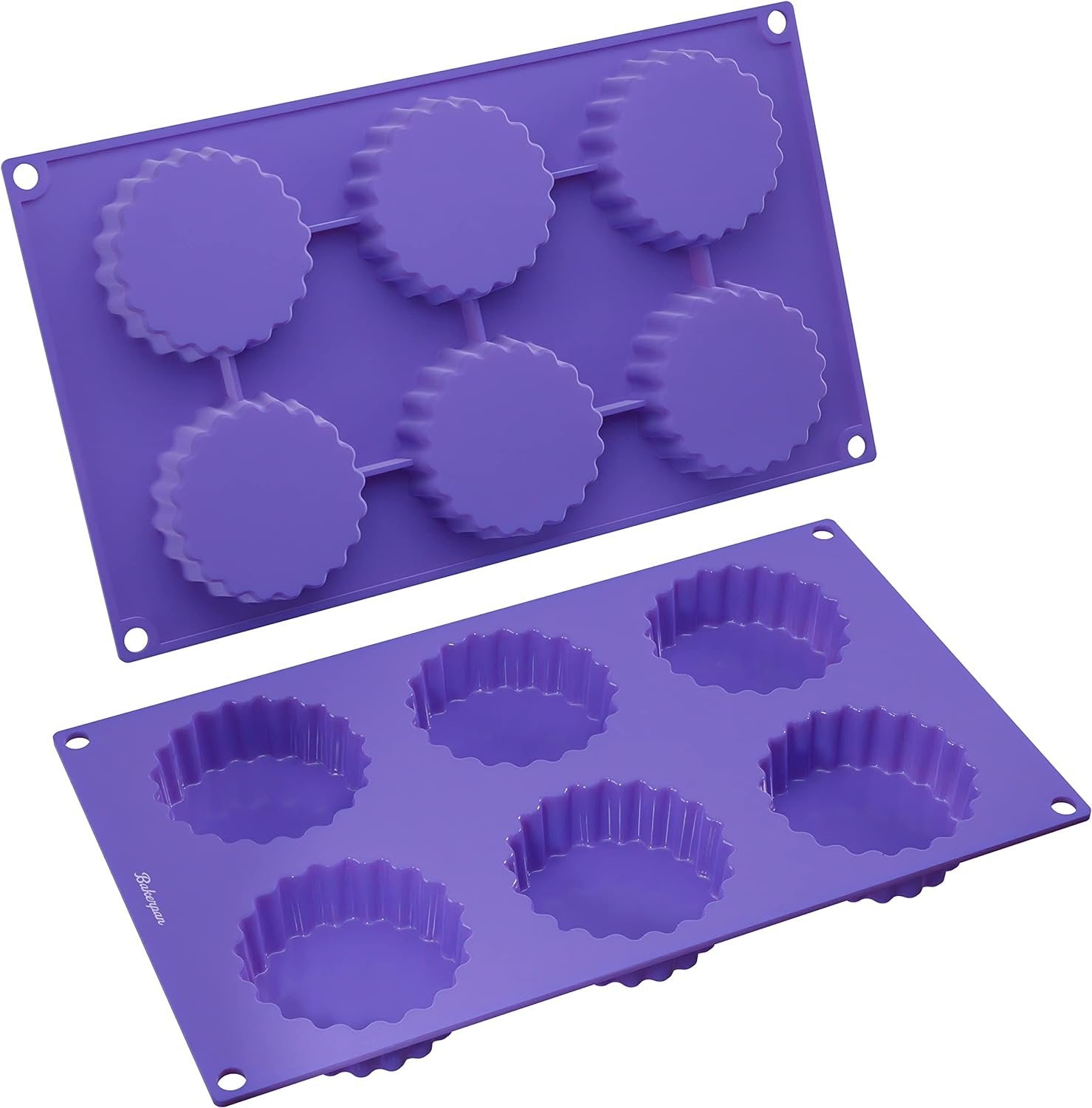Bakerpan Silicone Mini Tart Pans for Baking, Mini Pies, Mini Cheesecak