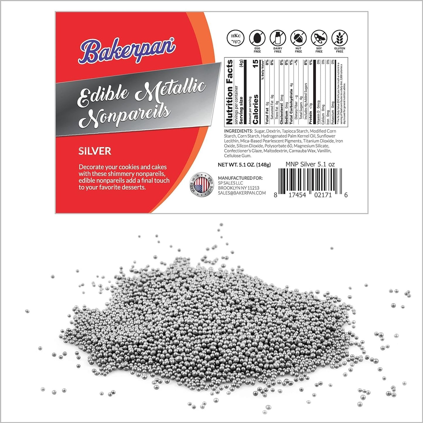 Bakerpan Sprinkles & Nonpareils for Cupcakes, Cakes, Ice Cream