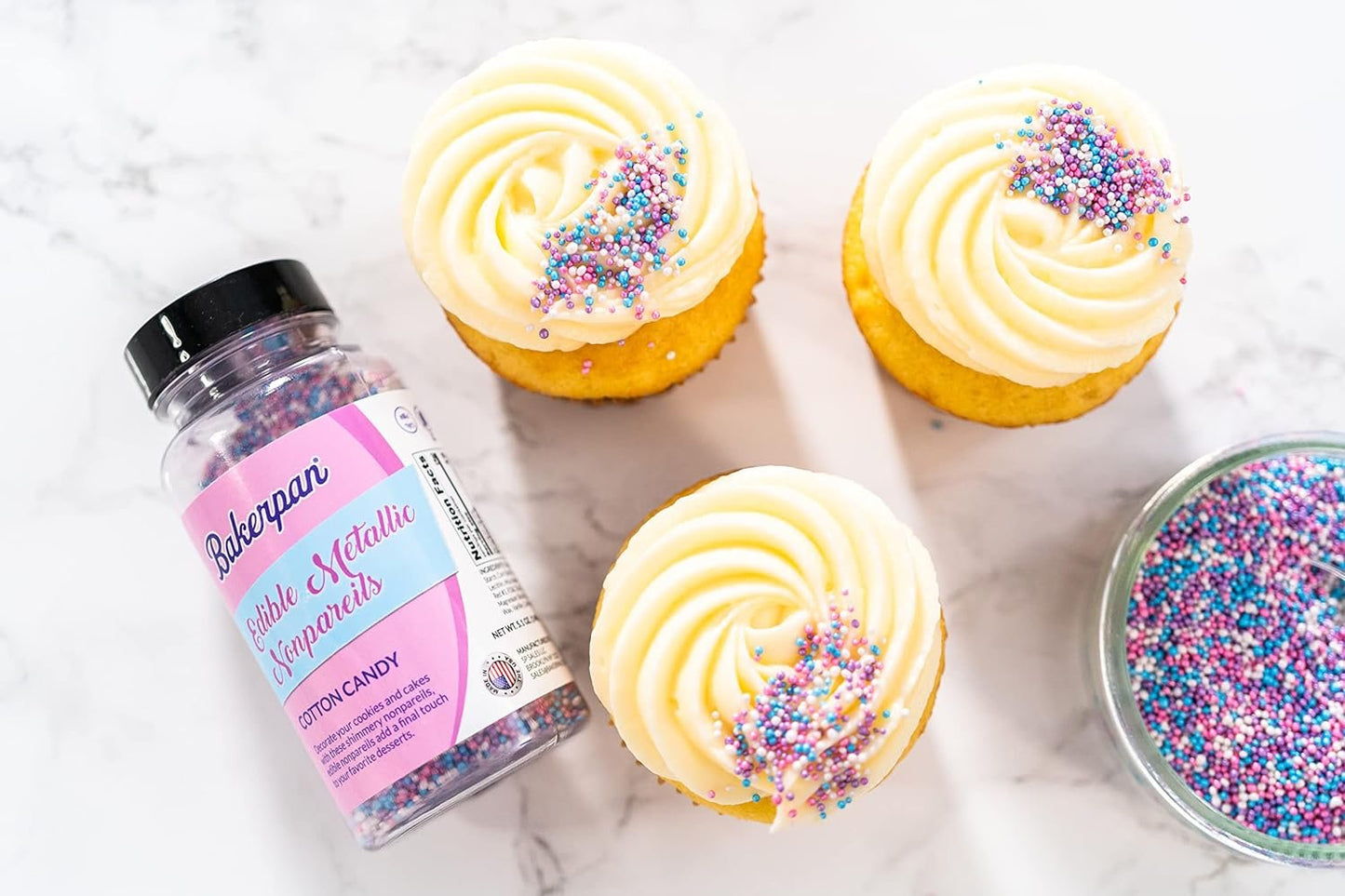 Bakerpan Sprinkles & Nonpareils for Cupcakes, Cakes, Ice Cream