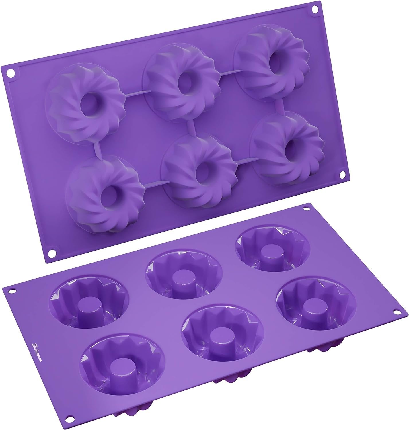 Bakerpan Silicone Mini Fluted Cake Pans, Mini Gelatin Molds, Small Jello Molds