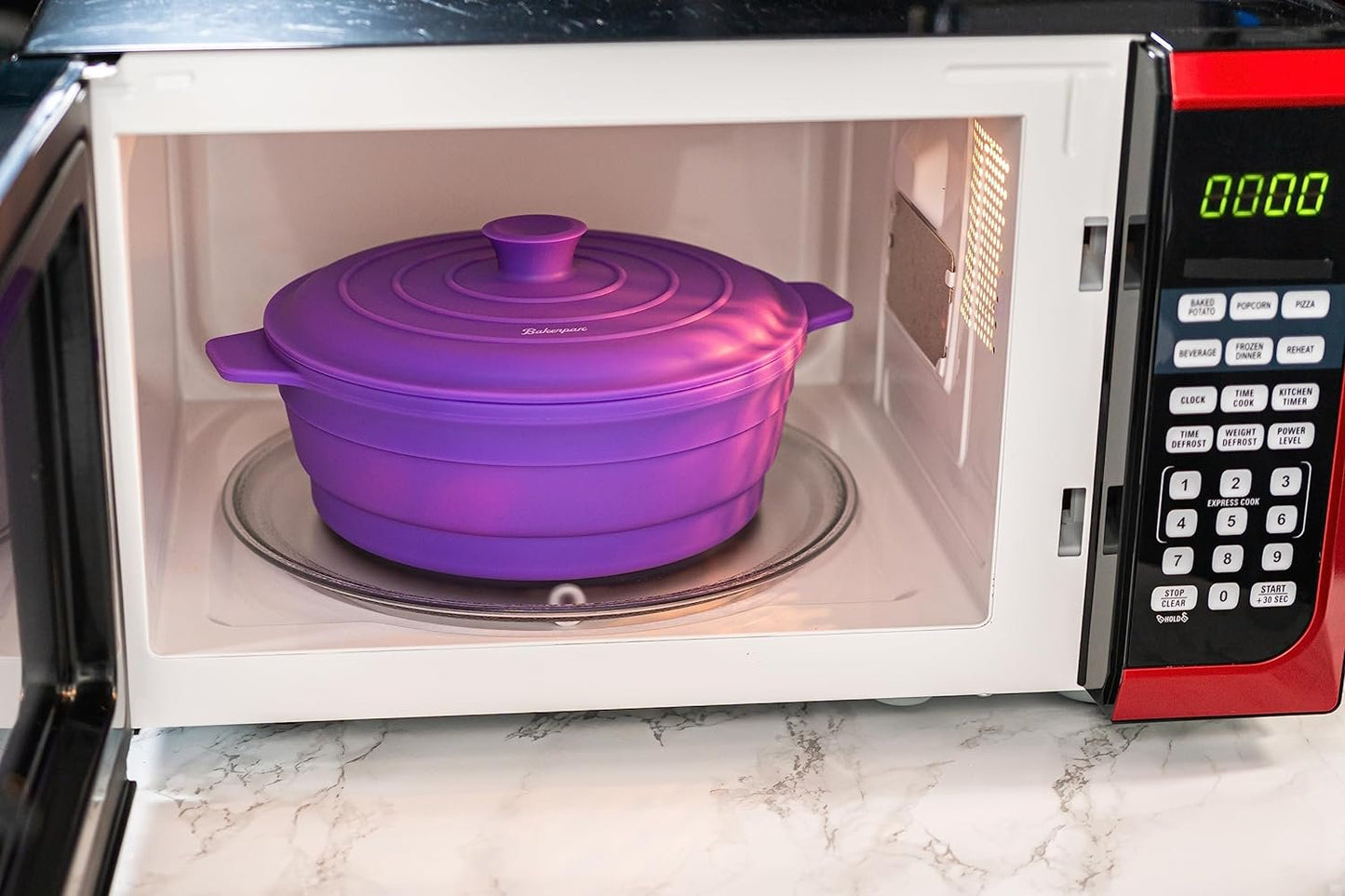 Bakerpan Silicone Microwave Steamer for Vegetables, Microwave Egg Cooker