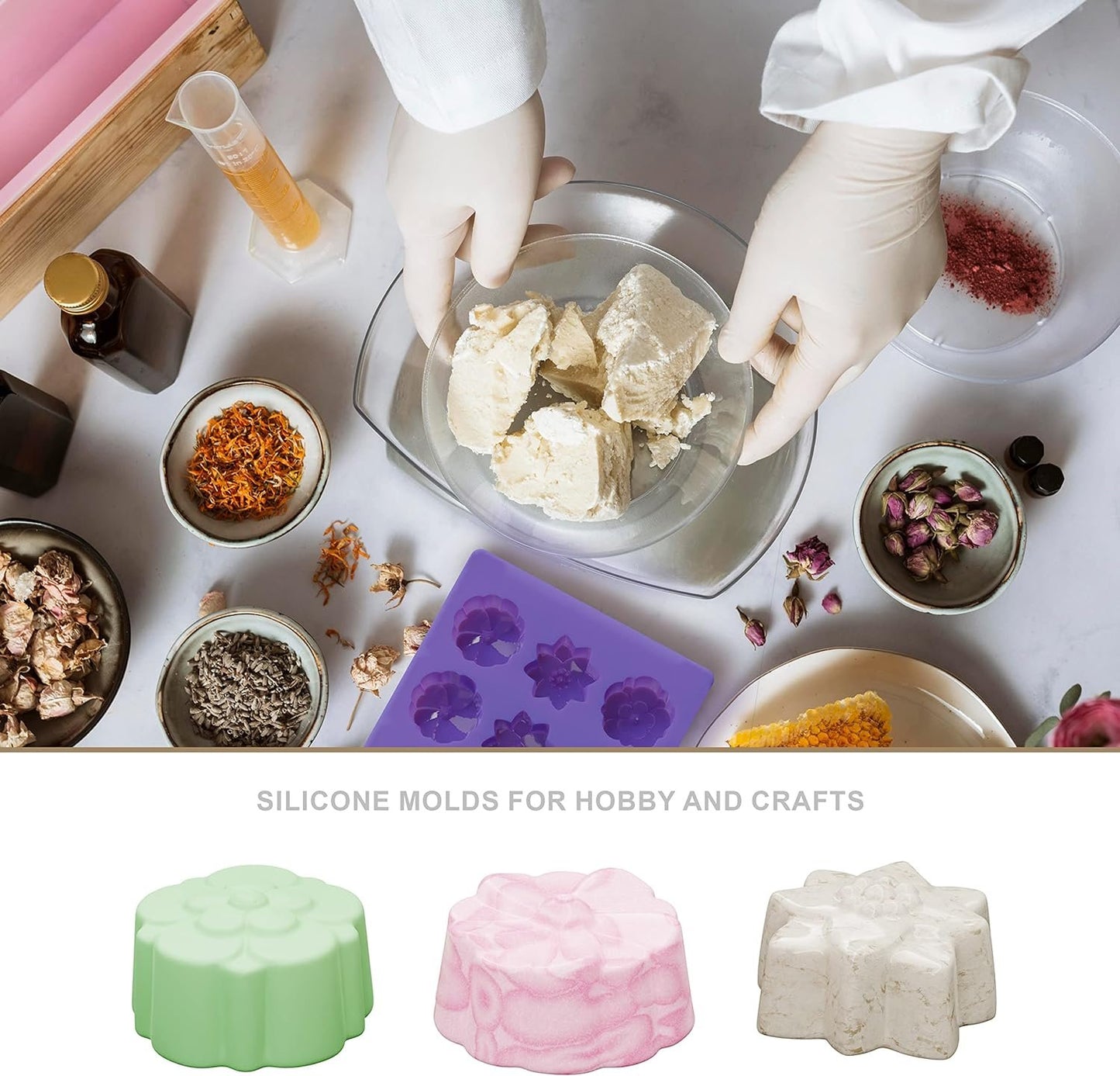 Bakerpan Silicone Chocolate Molds, Flower Silicone Mold for Ice Cubes, Candies