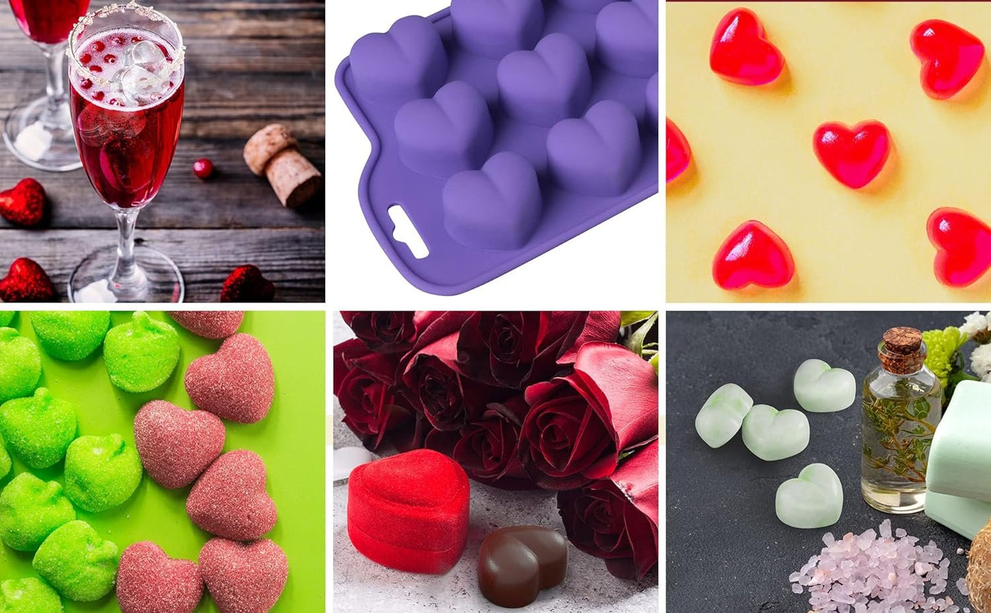 Bakerpan Silicone Chocolate Heart Mold, Heart Shaped Jelly, Ice, Candy Mold