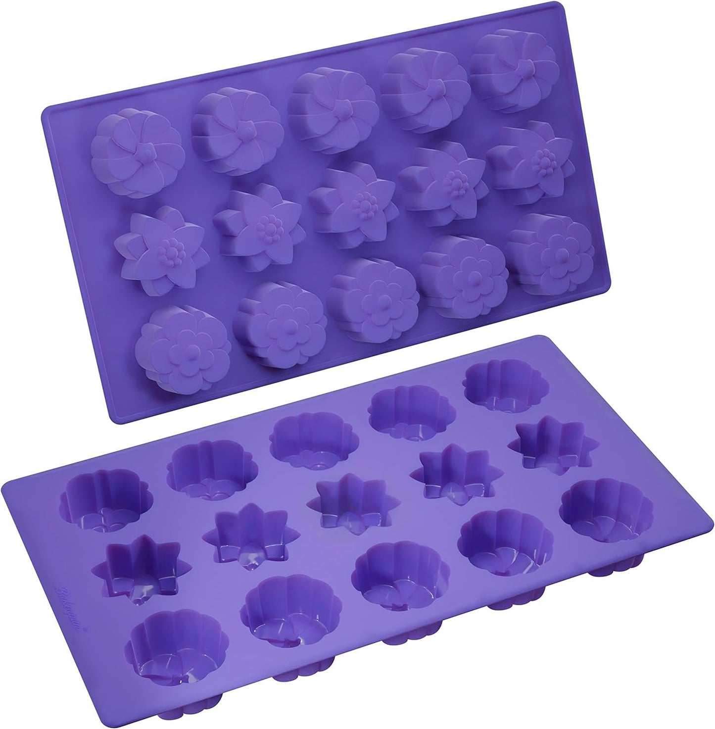 Bakerpan Silicone Chocolate Molds, Flower Silicone Mold for Ice Cubes, Candies