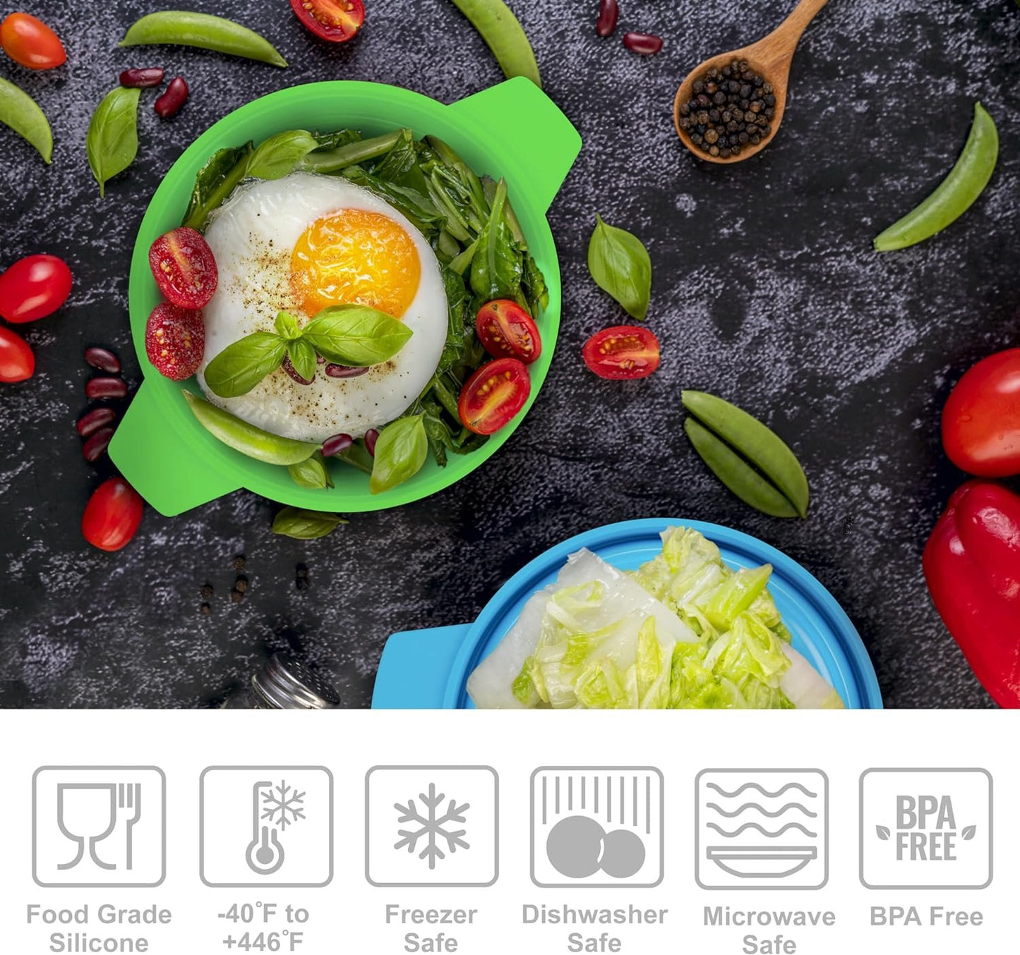 Bakerpan Silicone Microwave Steamer for Vegetables, Microwave Egg Cooker