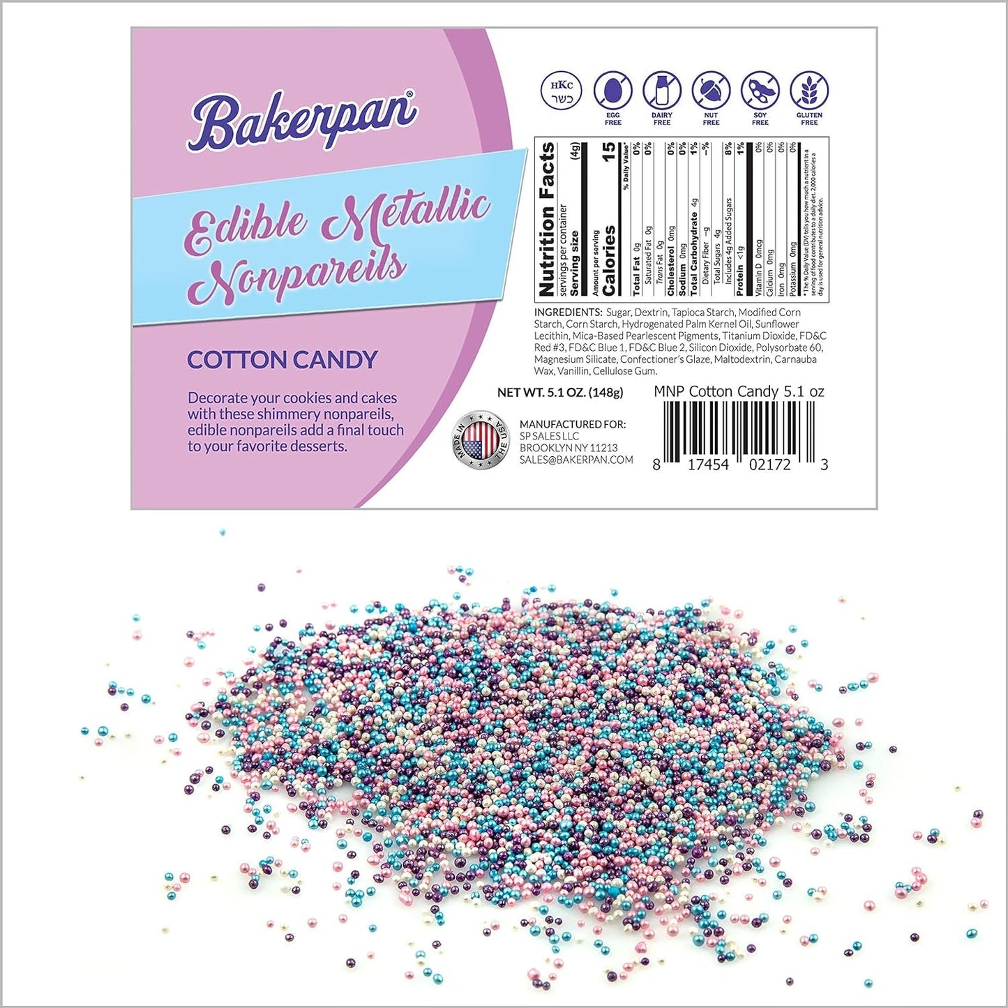Bakerpan Sprinkles & Nonpareils for Cupcakes, Cakes, Ice Cream