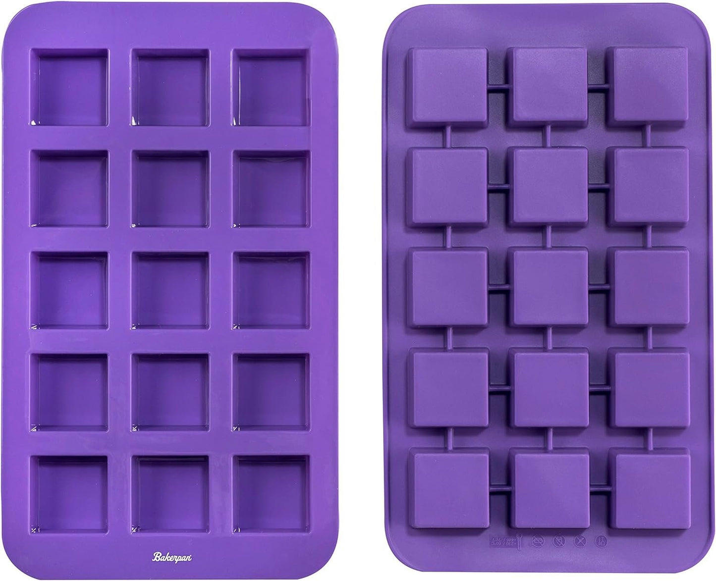 Bakerpan Silicone Brownie Mold for Baking, Bite Size Brownie Squares Pan