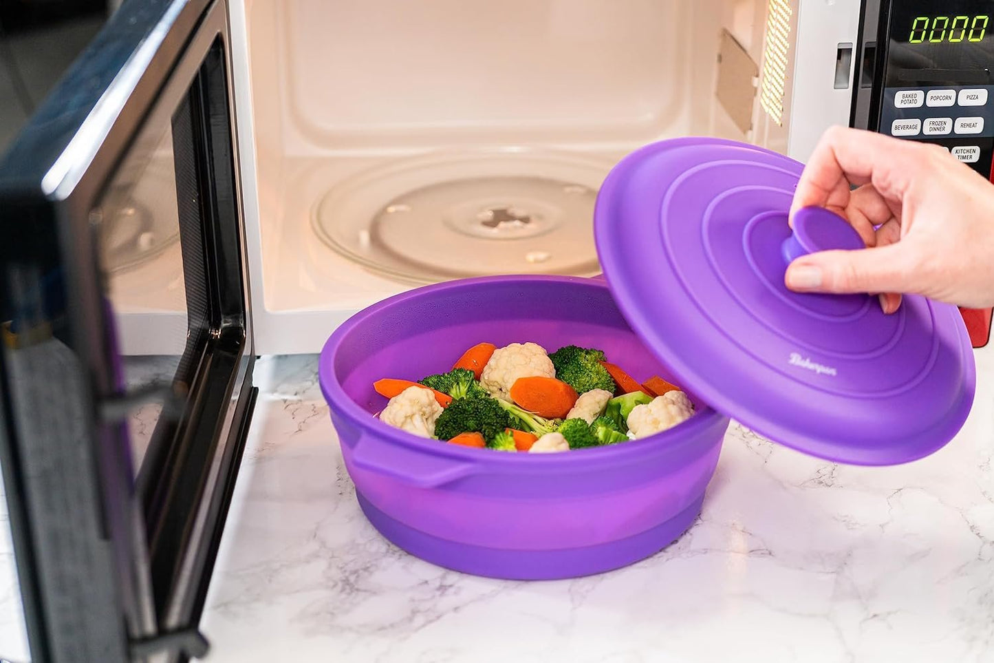 Bakerpan Silicone Microwave Steamer for Vegetables, Microwave Egg Cooker