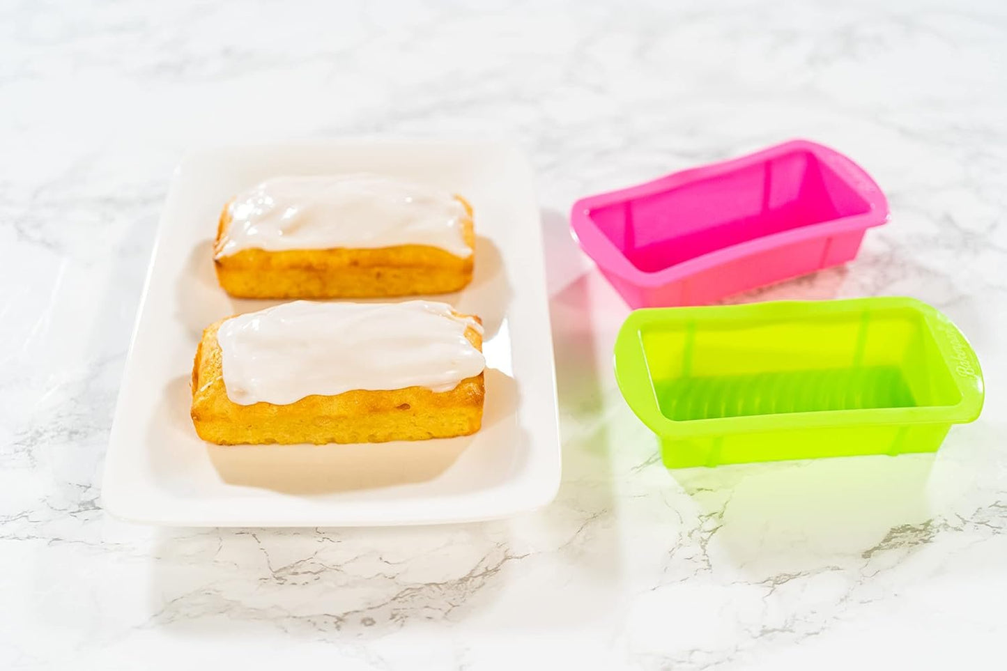 Bakerpan Silicone Mini Loaf Pans for Baking, Mini Cake Pans, 4.5" Mini Baking Pan