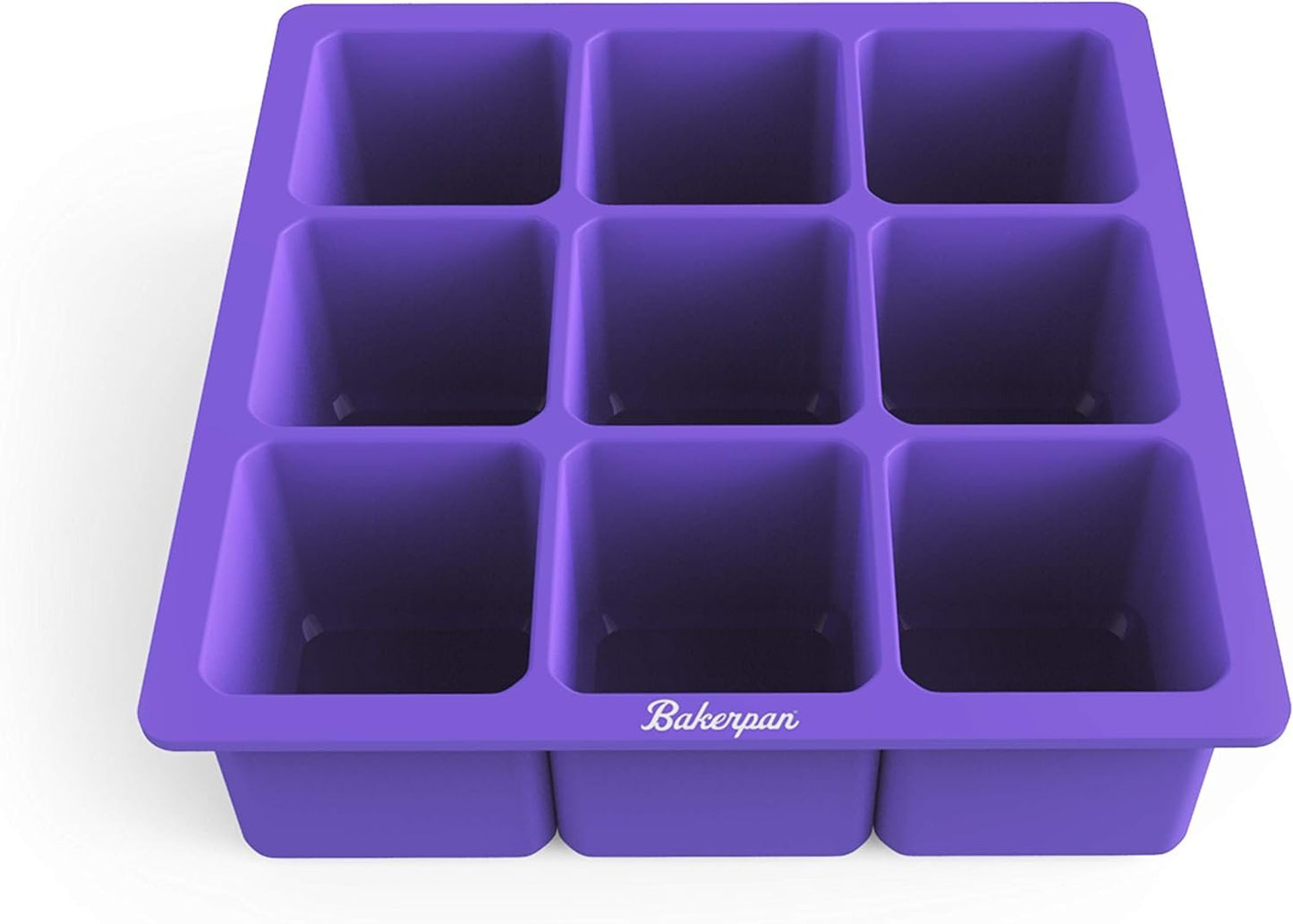 Bakerpan Silicone Ice Cube Tray, Ice Cube Mold for Whiskey, Cocktails - Set of 2