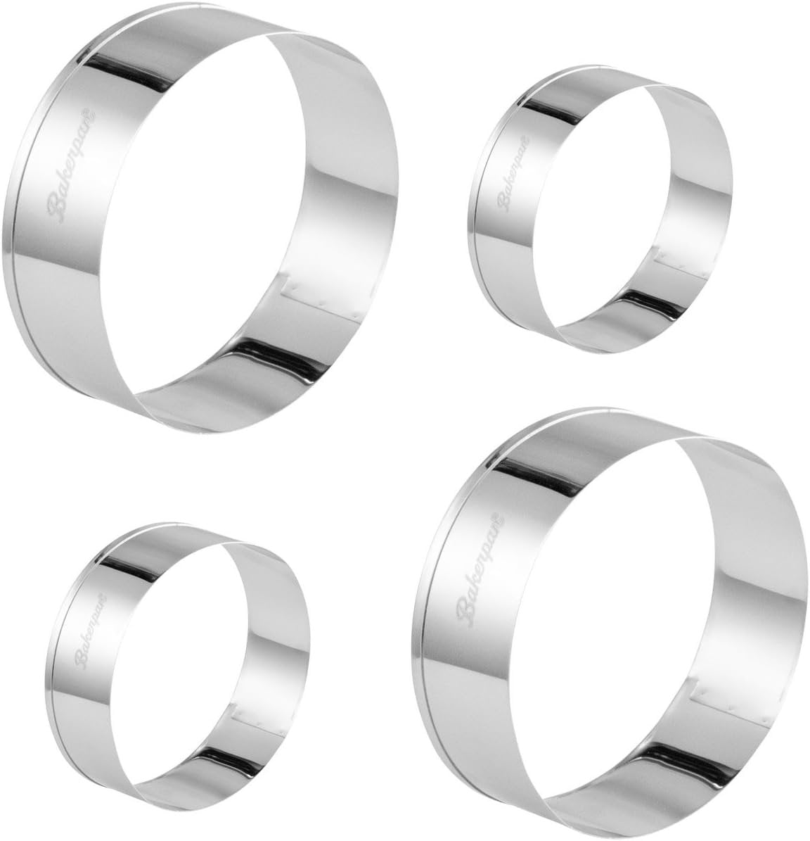 Bakerpan Stainless Steel Round Cookie Cutter Set, Circle Biscuit Cutters - 2" & 3"
