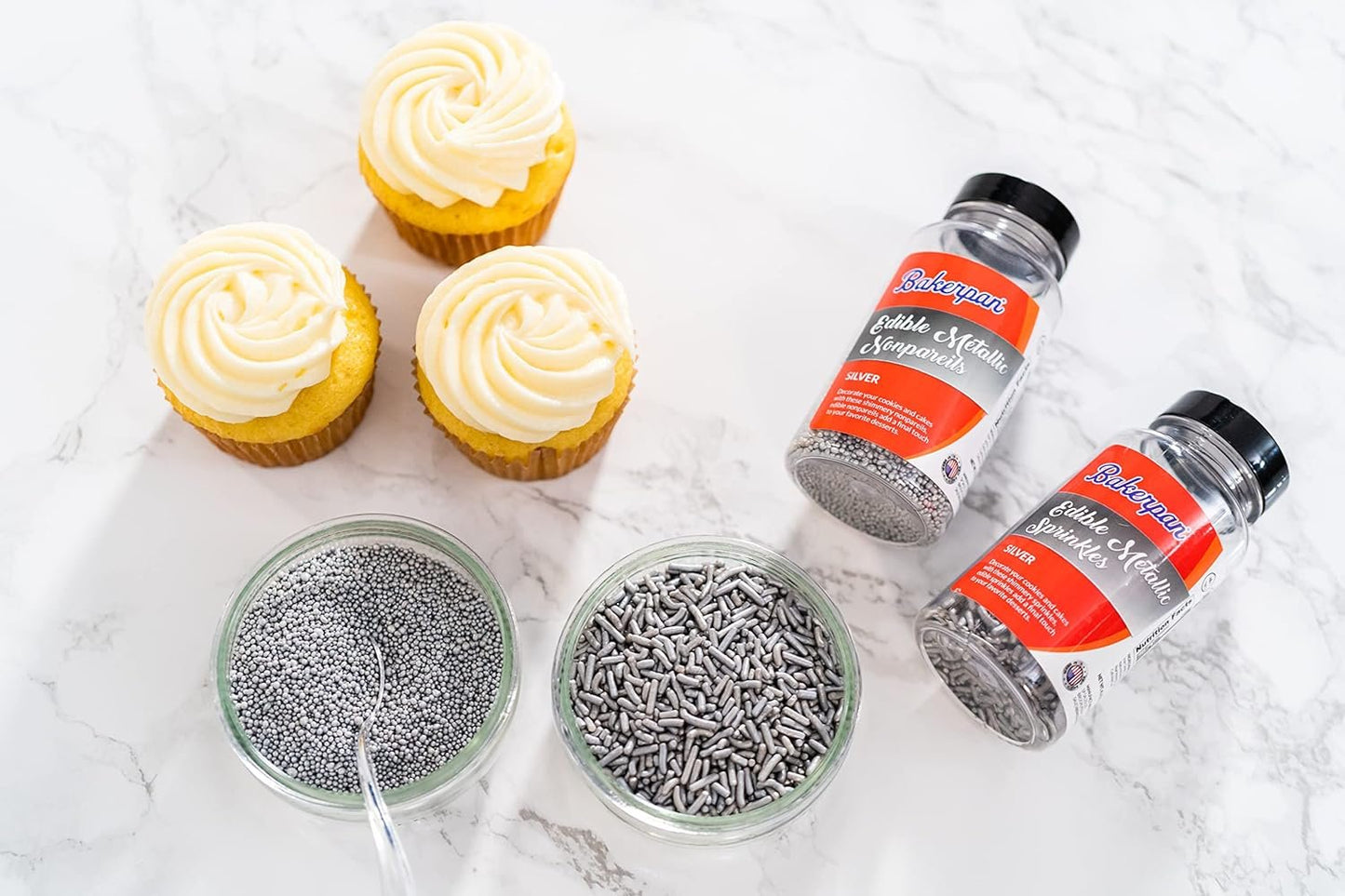 Bakerpan Sprinkles & Nonpareils for Cupcakes, Cakes, Ice Cream