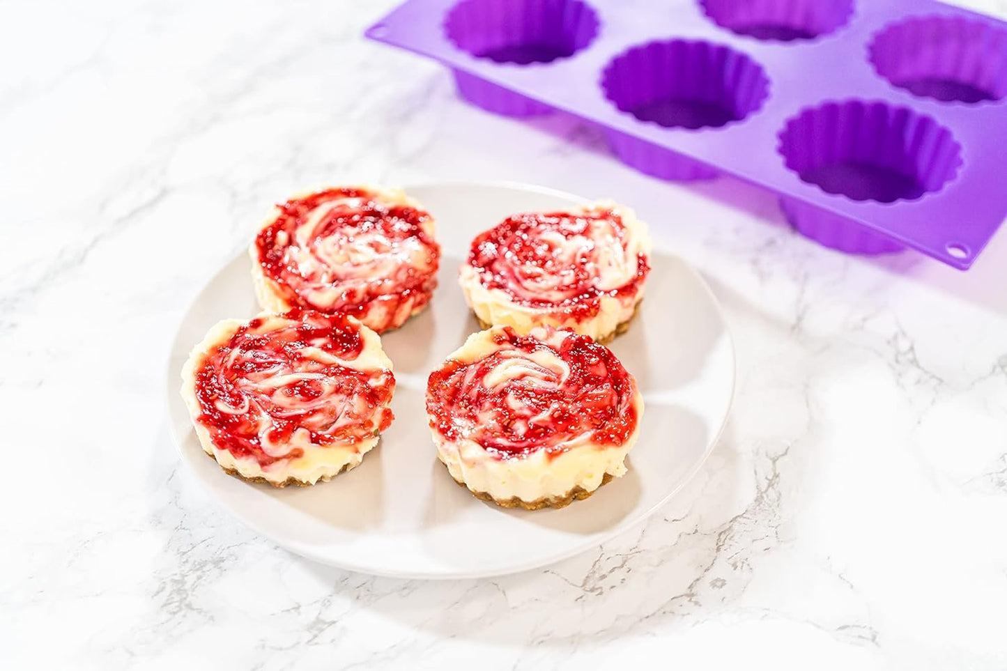 Bakerpan Silicone Mini Tart Pans for Baking, Mini Pies, Mini Cheesecakes, Quiche