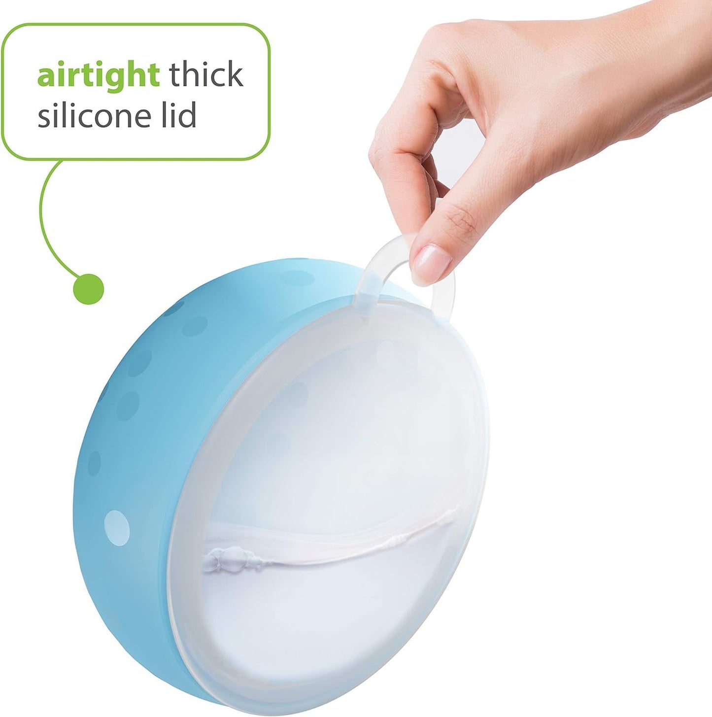 Bakerpan Silicone Toddler Feeding Bowl with Lid for Food and Snacks On The GO