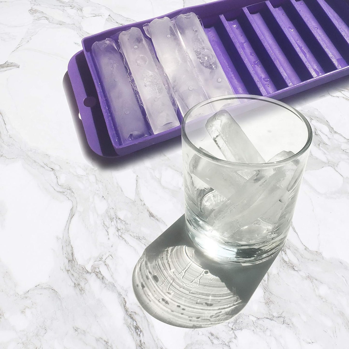 Bakerpan Silicone Ice Stick Tray, Ice Cube Tray with Lids, Ice Sticks for Sport Bottles