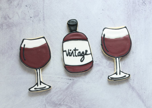 Wine-Themed Decorated Sugar Cookies