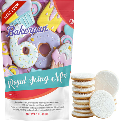 Bakerpan Royal Icing Mix for Decorating Cookies and Cakes - 16 Ounces (1 lb)