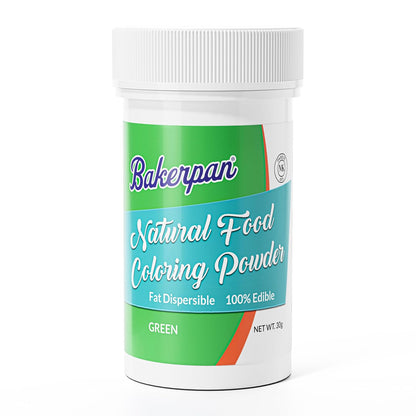 Bakerpan Natural Food Coloring Powder, Edible Dye Free Fat Dispersible Formula for Buttercream Frosting, Chocolate, Candy, Icing, Cookies, Cakes - 30 Grams Jar