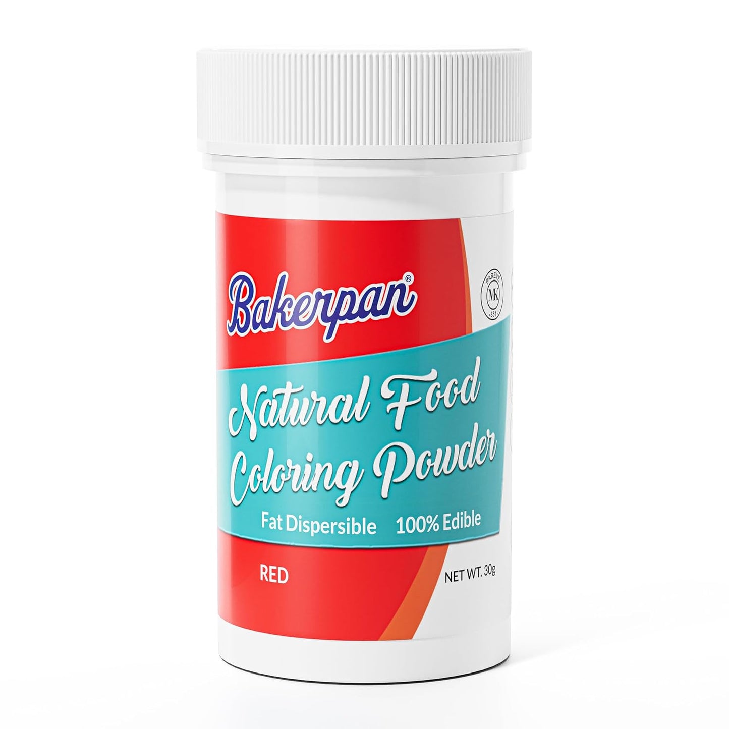 Bakerpan Natural Food Coloring Powder, Edible Dye Free Fat Dispersible Formula for Buttercream Frosting, Chocolate, Candy, Icing, Cookies, Cakes - 30 Grams Jar