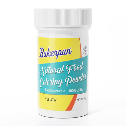 Bakerpan Natural Food Coloring Powder, Edible Dye Free Fat Dispersible Formula for Buttercream Frosting, Chocolate, Candy, Icing, Cookies, Cakes - 30 Grams Jar