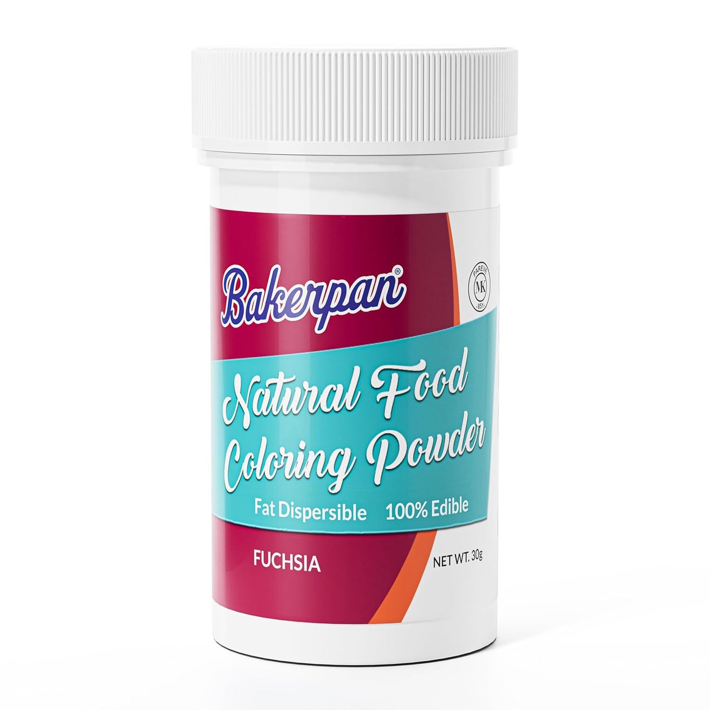 Bakerpan Natural Food Coloring Powder, Edible Dye Free Fat Dispersible Formula for Buttercream Frosting, Chocolate, Candy, Icing, Cookies, Cakes - 30 Grams Jar