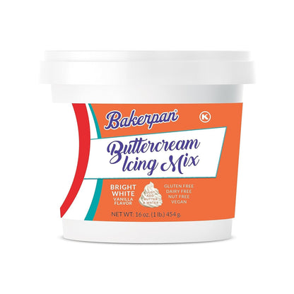 Bakerpan Buttercream Frosting for Cake Decorating, Vanilla Flavor - White