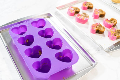 Bakerpan Silicone Heart Mold for Baking, Mini Cake Heart Pan, Heart Muffin Tray