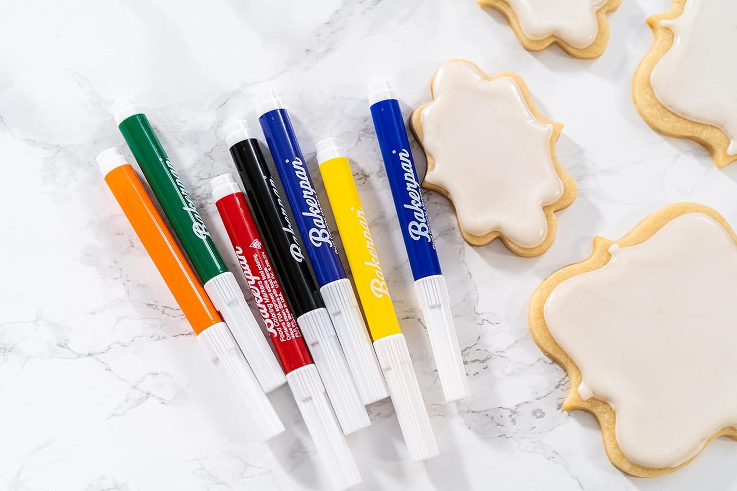 Bakerpan Food Coloring Markers, Standard Tip Edible Markers for Cookies