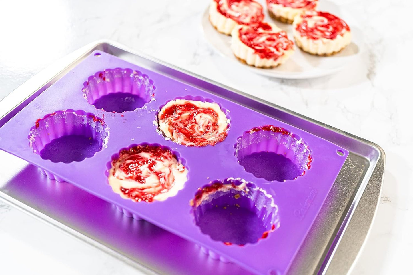 Bakerpan Silicone Mini Tart Pans for Baking, Mini Pies, Mini Cheesecakes, Quiche