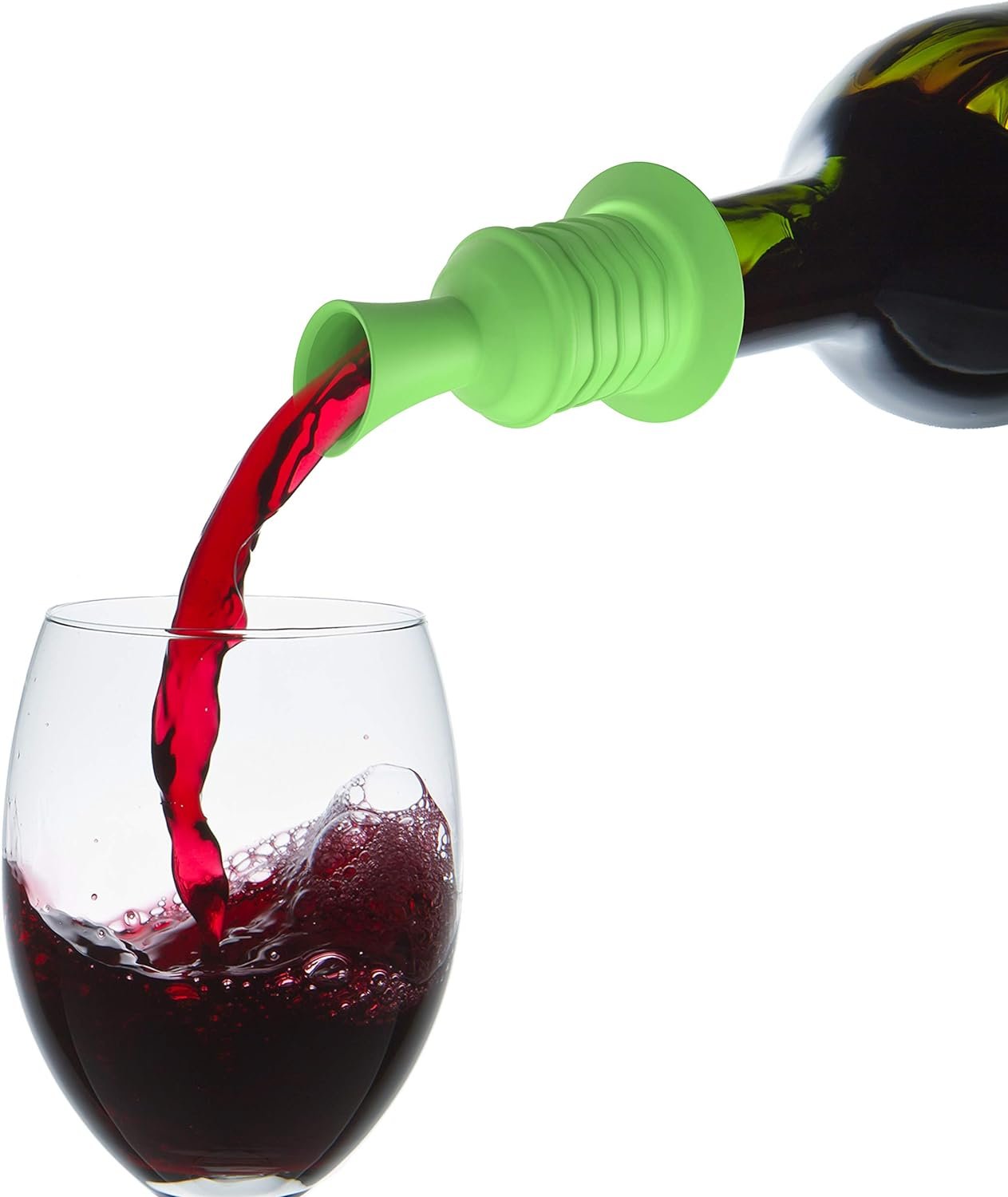 Bakerpan Silicone Wine Pourer Aerator Combo Standard Size Bottle Stoppers