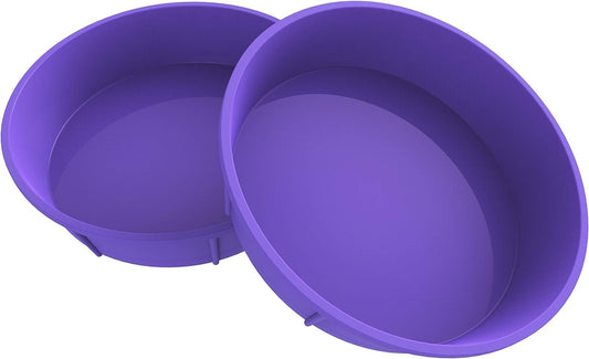 Bakerpan Silicone Round Cake Pans for Baking, 8" Non Stick Round Cake Mold