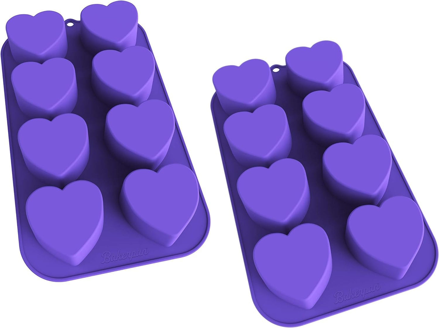 Bakerpan Silicone Heart Mold for Baking, Mini Cake Heart Pan, Heart Mu