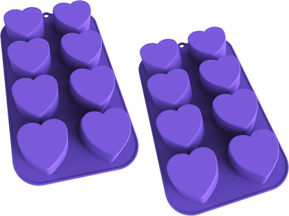 Bakerpan Silicone Heart Mold for Baking, Mini Cake Heart Pan, Heart Muffin Tray