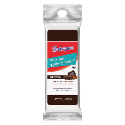 Bakerpan Premium Rolled Brown Fondant for Cake Decorating, Chocolate Flavor
