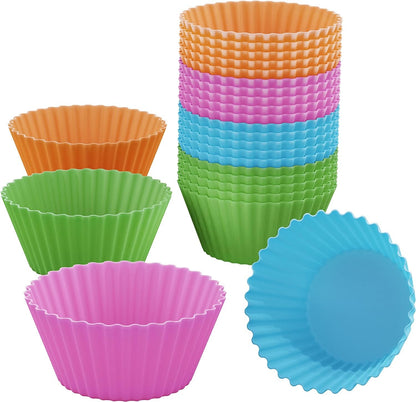 Bakerpan Silicone Cupcake Liners for Baking, Reusable Cupcake Molds, Baking Cups