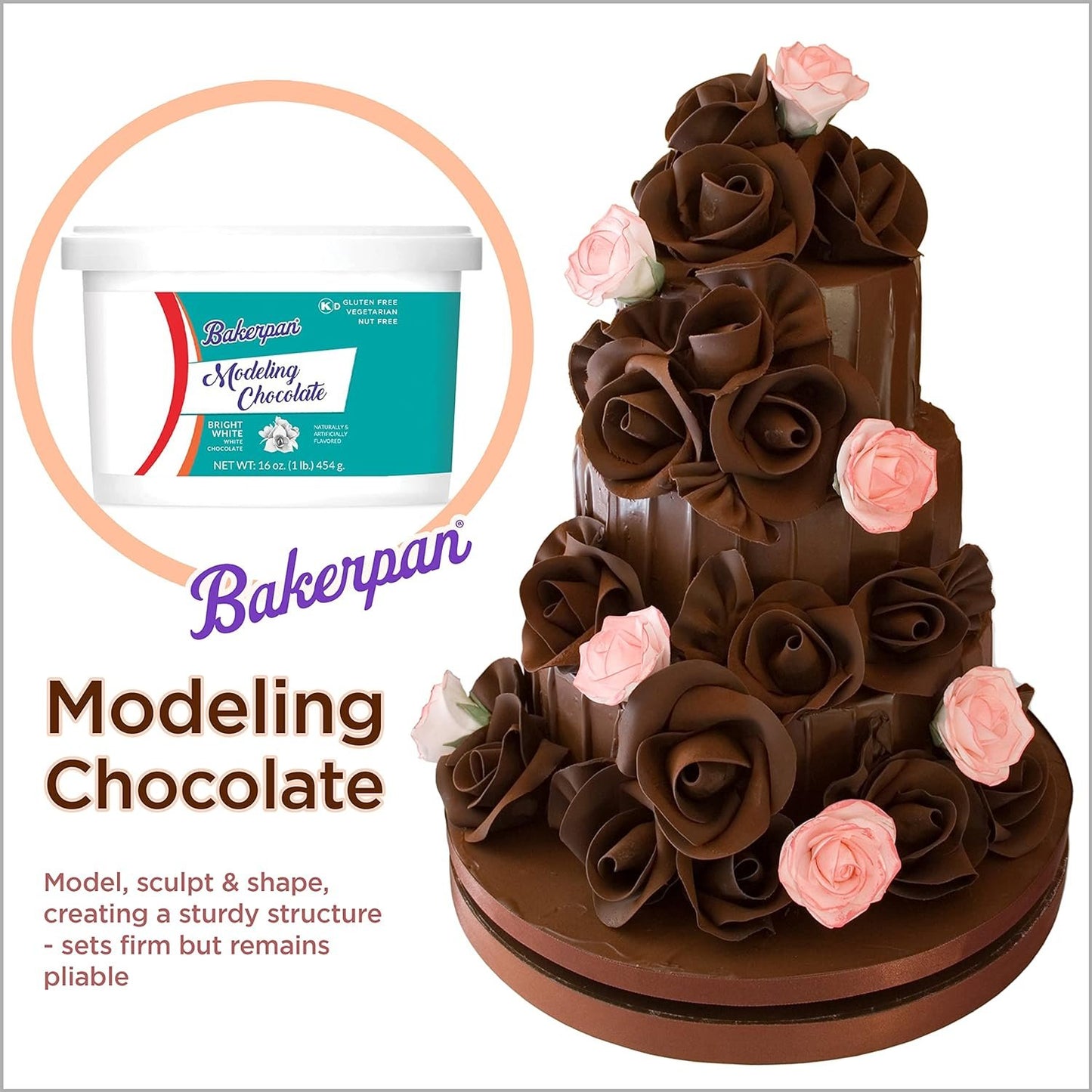 Bakerpan Modeling Chocolate for Sculpt Cakes, Model Figurines, Cake Toppers