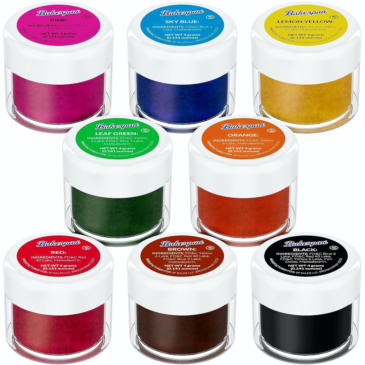 Bakerpan Food Coloring Powder for Baking, Cake Decorating Color Dust,