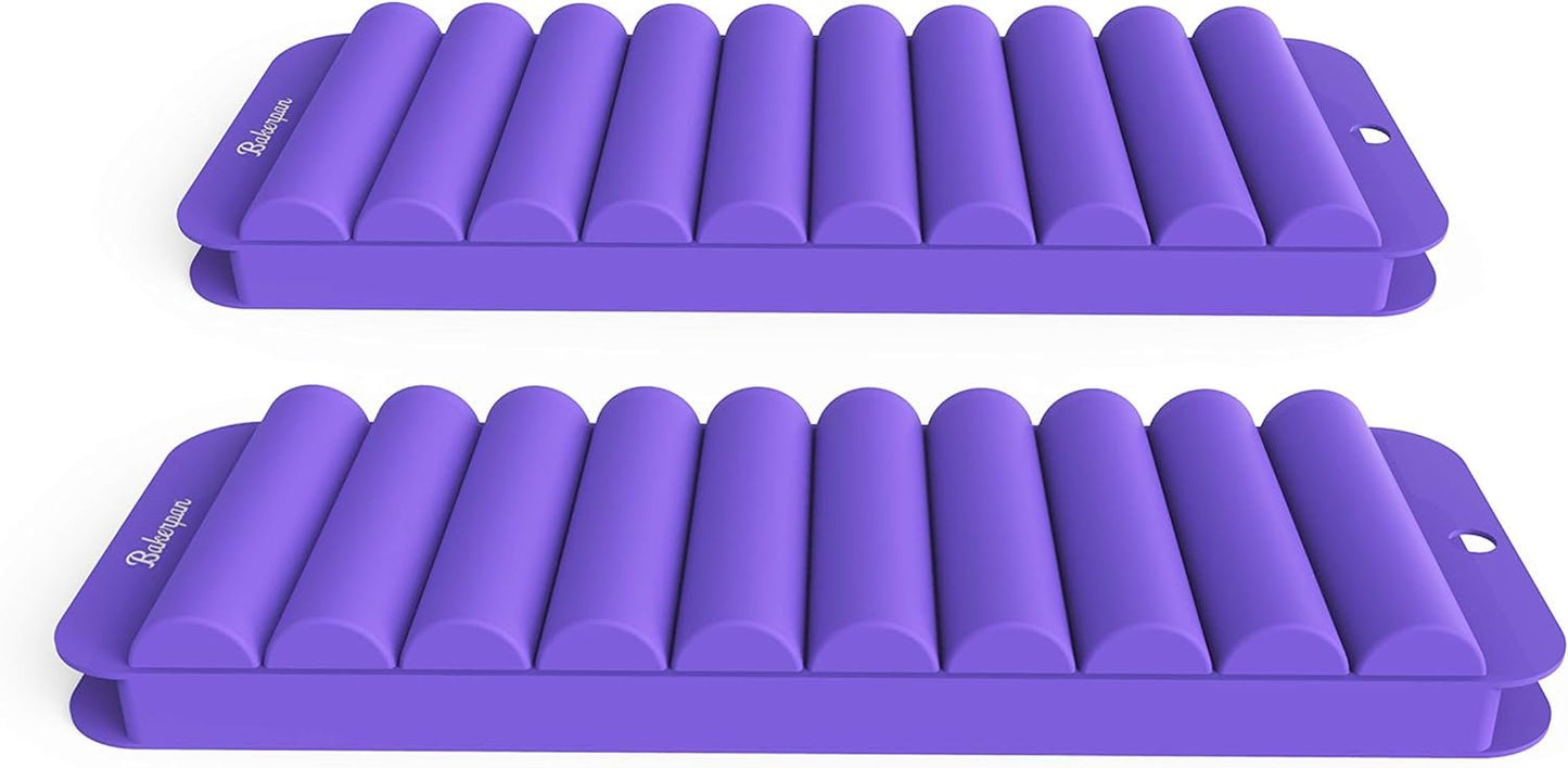 Bakerpan Silicone Ice Stick Tray, Ice Cube Tray with Lids, Ice Sticks for Sport Bottles