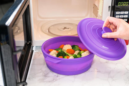Bakerpan Silicone Microwave Steamer for Vegetables, Microwave Egg Cooker