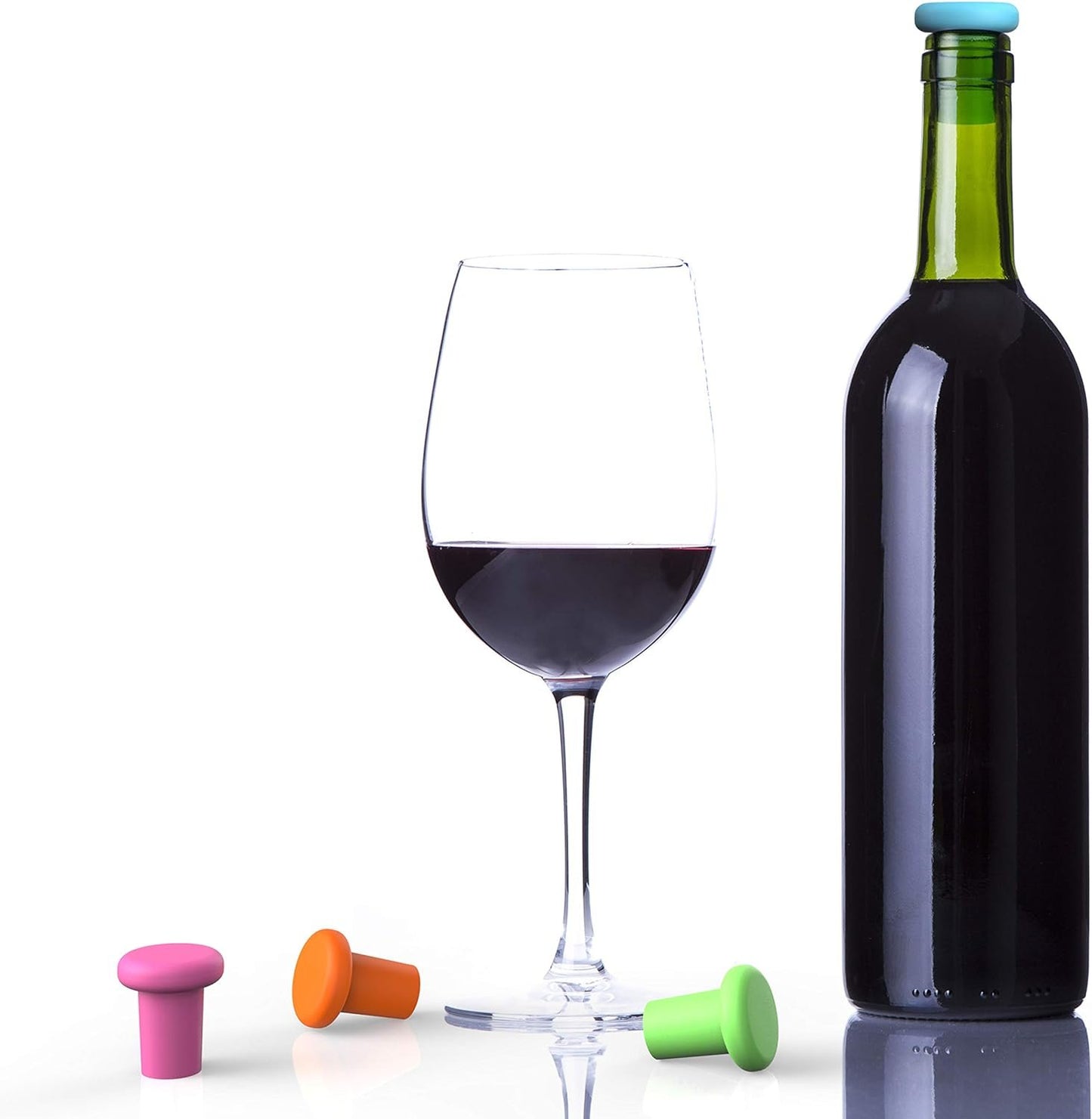 Bakerpan Silicone Wine Stoppers, Wine Bottle Stopper, Reusable Wine Corks