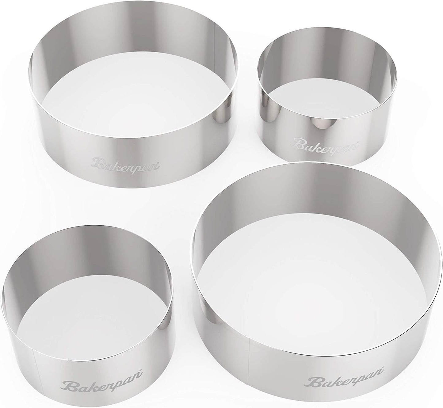 Bakerpan Stainless Steel Round Cookie Cutter Set, Circle Biscuit Cutters - 2" & 3"